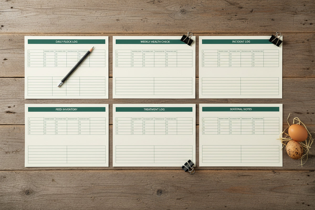 Six-page flock management log preview