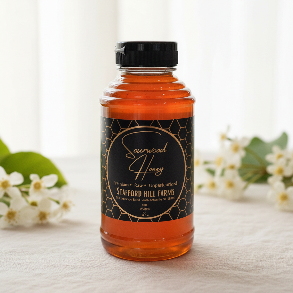 Raw Sourwood Honey — 16 oz Squeeze