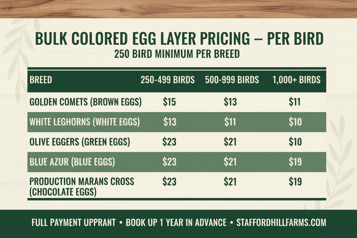 Updated Bulk Pricing Chart